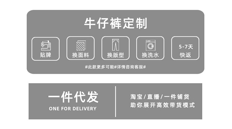 秋冬牛仔裤男美式复古水洗做旧宽松显瘦高腰直筒破洞阔腿拖地裤详情1