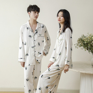 Pareja hielo pijamas de seda mujeres verano seda manga corta moda imitación de seda ropa casera outwear traje hombre al por mayor pic 7