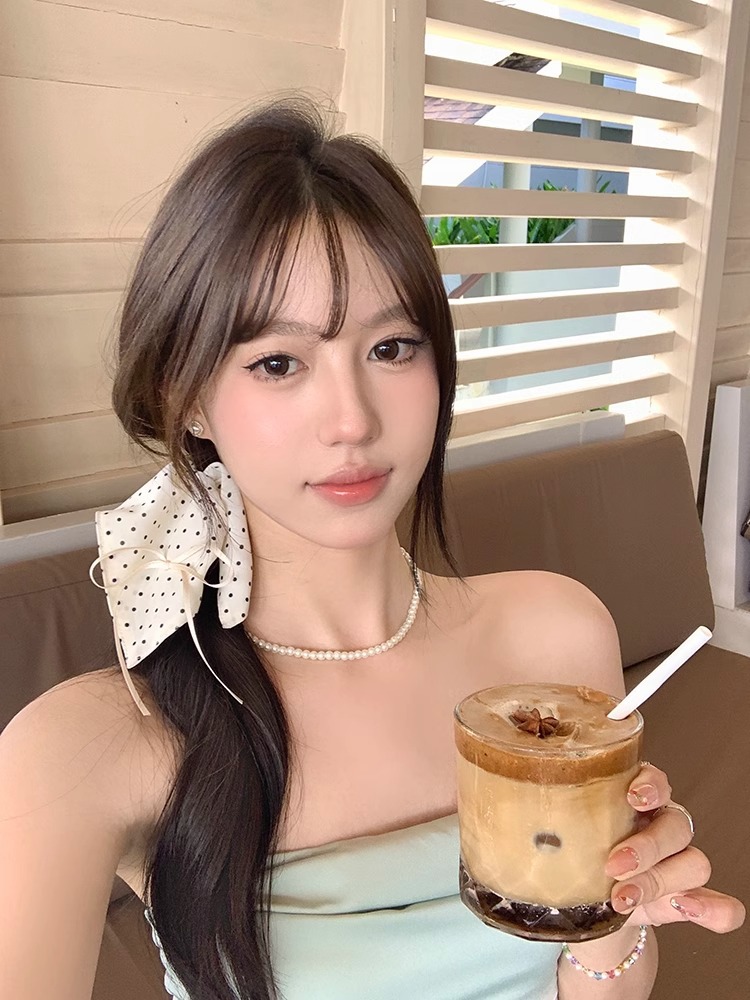 Chiang Mai holiday simple polka dot bow hair tie headband hair accessory, French fashion ponytail ribbon hair accessory for women pic 15