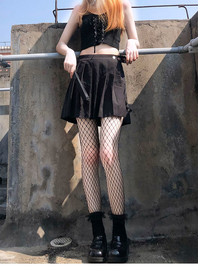 白色渔网袜白丝袜辣妹jk女黑色网袜日系鱼网袜薄款蕾丝夏季详情2