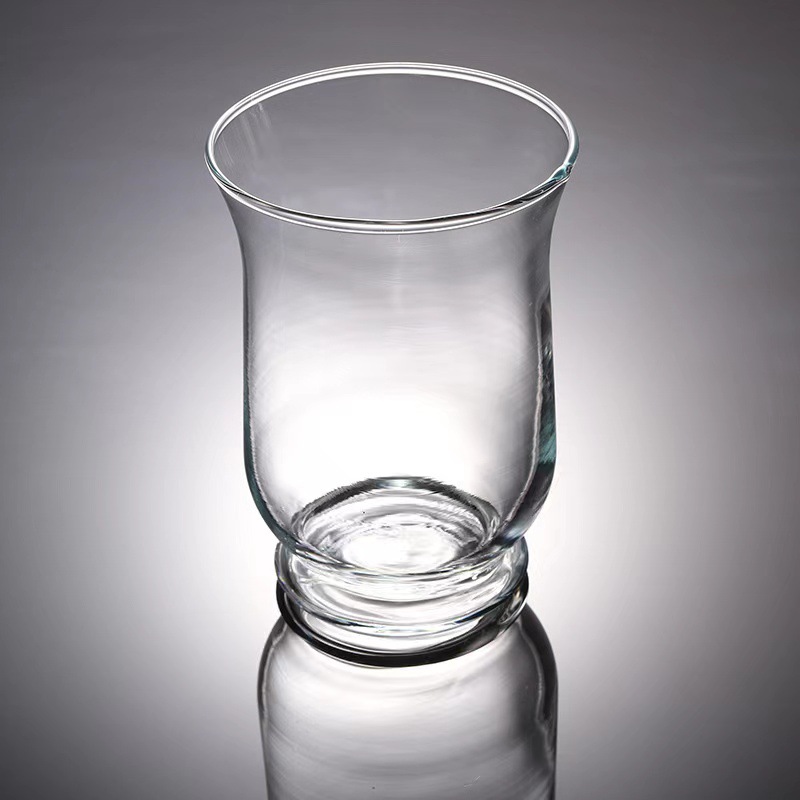 厂销透明玻璃风灯喇叭口透明玻璃杯 腰鼓型风灯薰蜡烛杯DIY烛台杯详情10