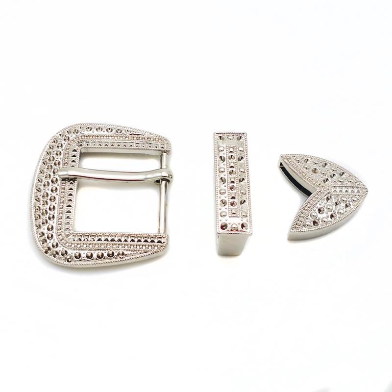 32mm zinc alloy belt buckles for women from Japan, South Korea, Europe and America, diamond three-piece set, factory direct sales pic 3