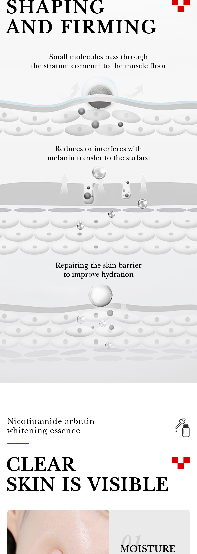 SADOER nicotinamide arbutin brightening skin tone cross-border trade pic 7