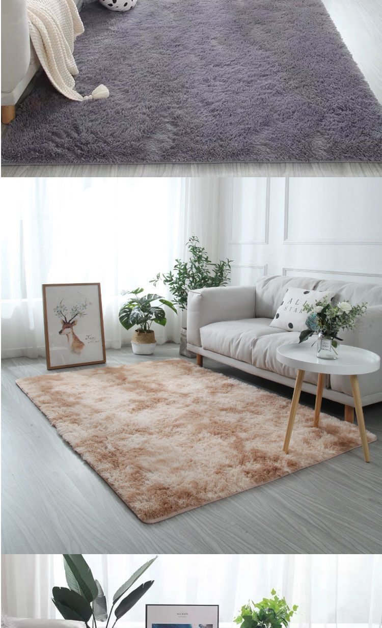 The bed of the bedroom is covered with long-haired and fleece carpet and floor mat in ins. The living room and bedrooms are dirt-resistant. The sofa, coffee table, carpet and floor mat are covered with fleece carpet pic 7