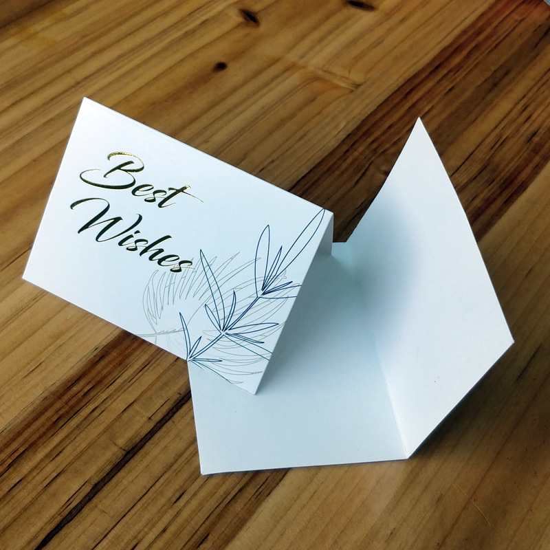 Simple European-style gilded creative thank-you card, baking flower shop birthday folding card, positive review after-sales service card pic 34