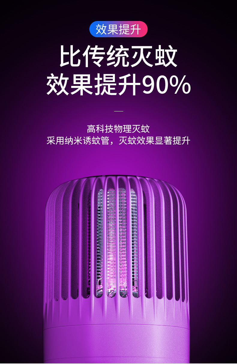 The new Mosquito Doctor mosquito repellent lamp is a usb rechargeable ultra-quiet household mosquito repellent lamp that uses electric shock inhalation light waves to attract mosquitoes pic 6