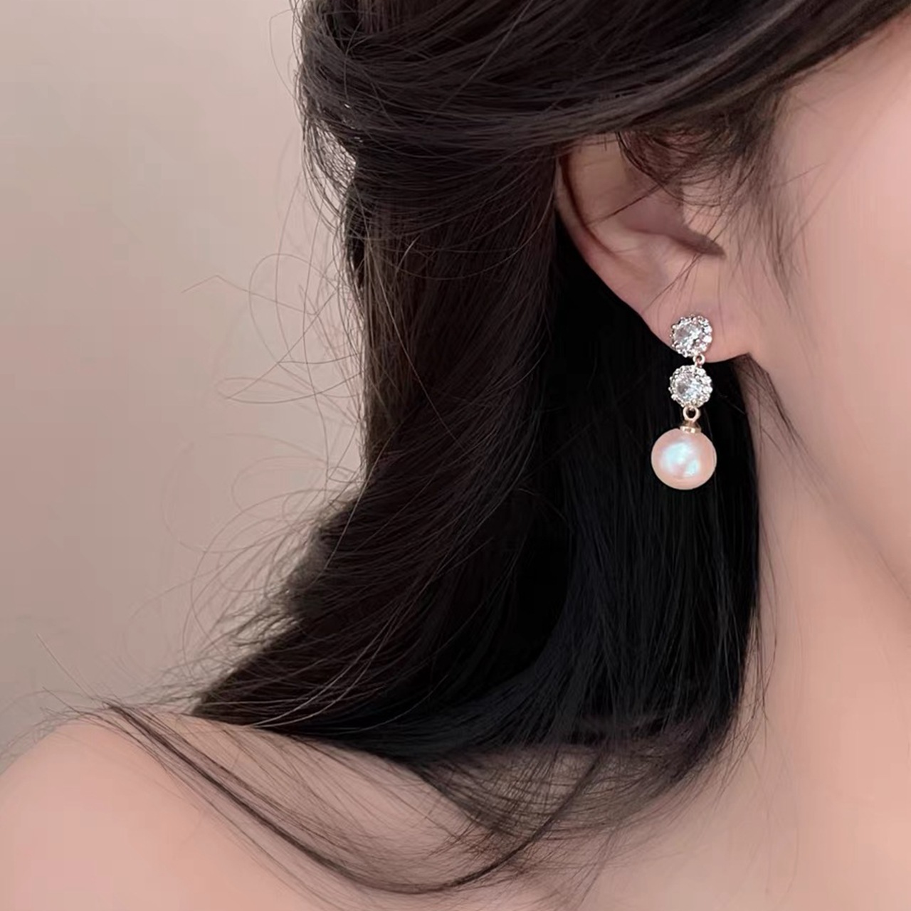 轻奢珍珠耳环女高级感耳坠2024年新款小众设计耳饰洋气纯银针耳钉详情1
