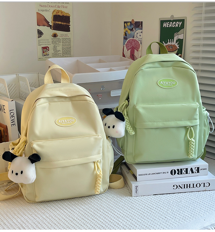 书包男高中生日系简约大容量新款双肩包女初中大学生百搭电脑背包详情20