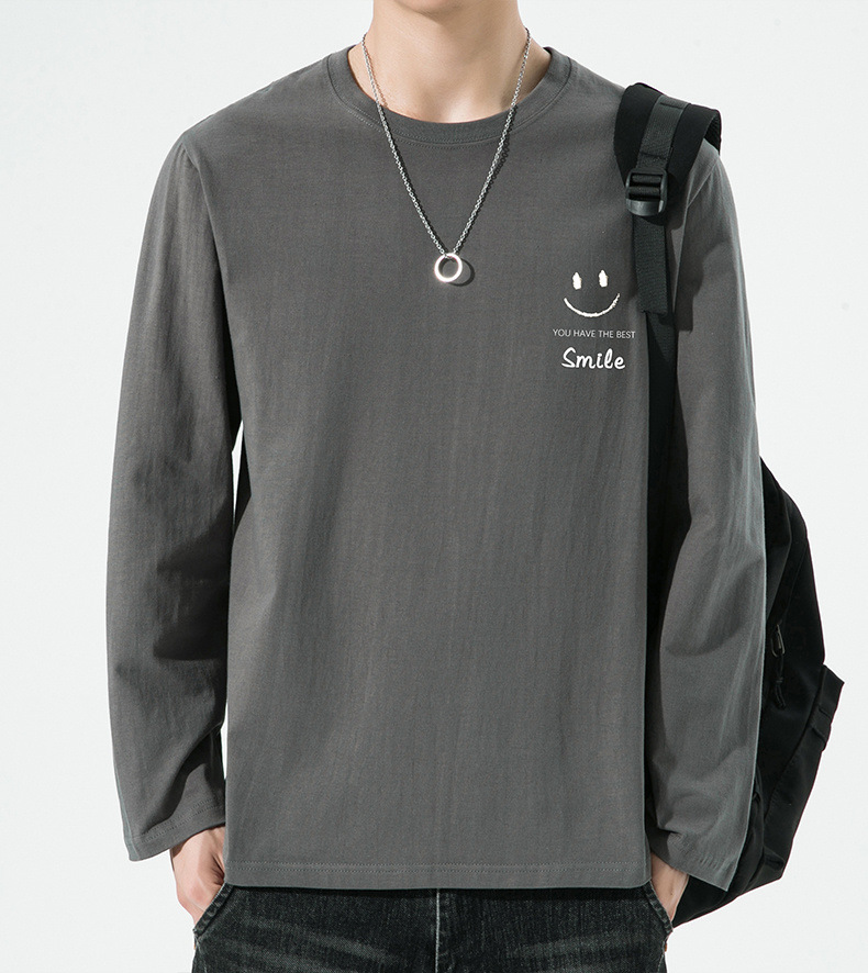 棉质长袖t恤男春秋宽松舒适内搭打底衫青年简约百搭品质上衣男装详情12