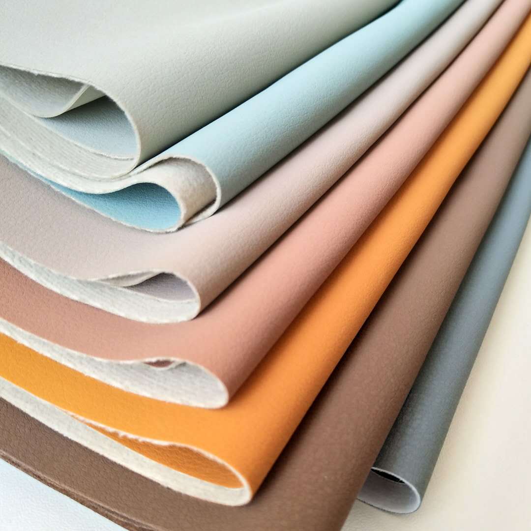 Solvent-free leather PU material, car seat cushion leather, sofa and bag velvet bottom material, single-sided leather fabric pic 4
