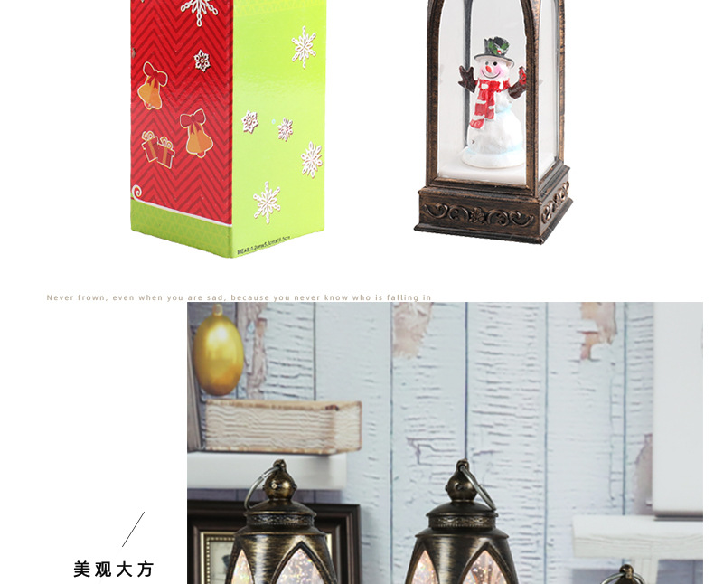 跨境新款圣诞节装饰拱形风灯发光圣诞微景观小夜灯创意圣诞礼物详情4