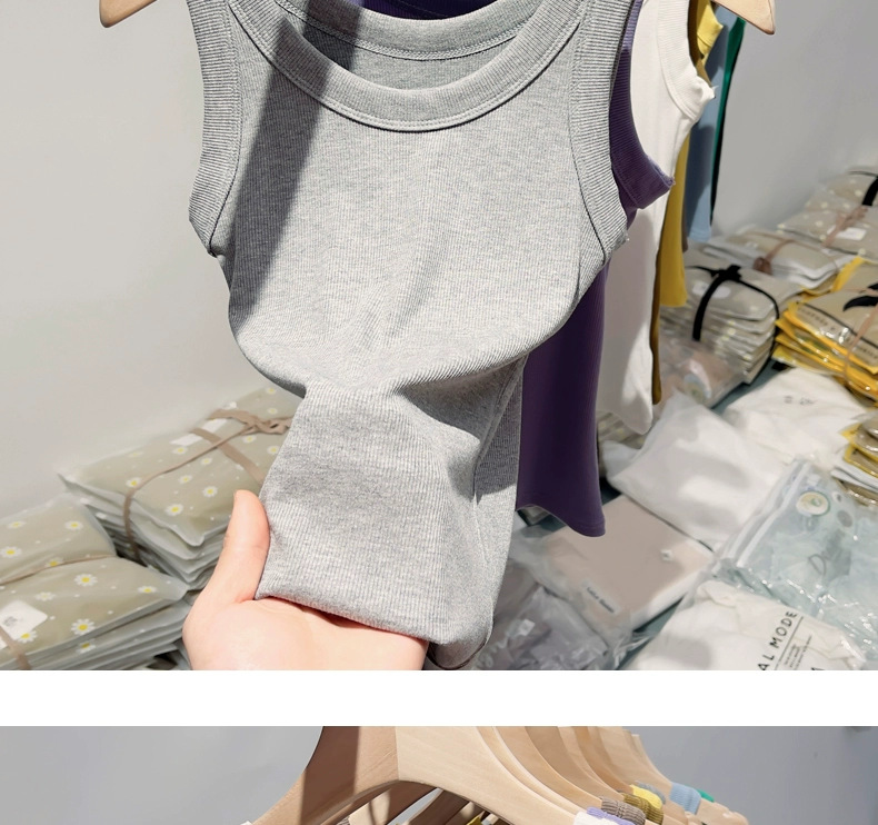 代发包邮抖音爆吊带女士背心女内搭2023年春夏季新款修身打底衫女详情17