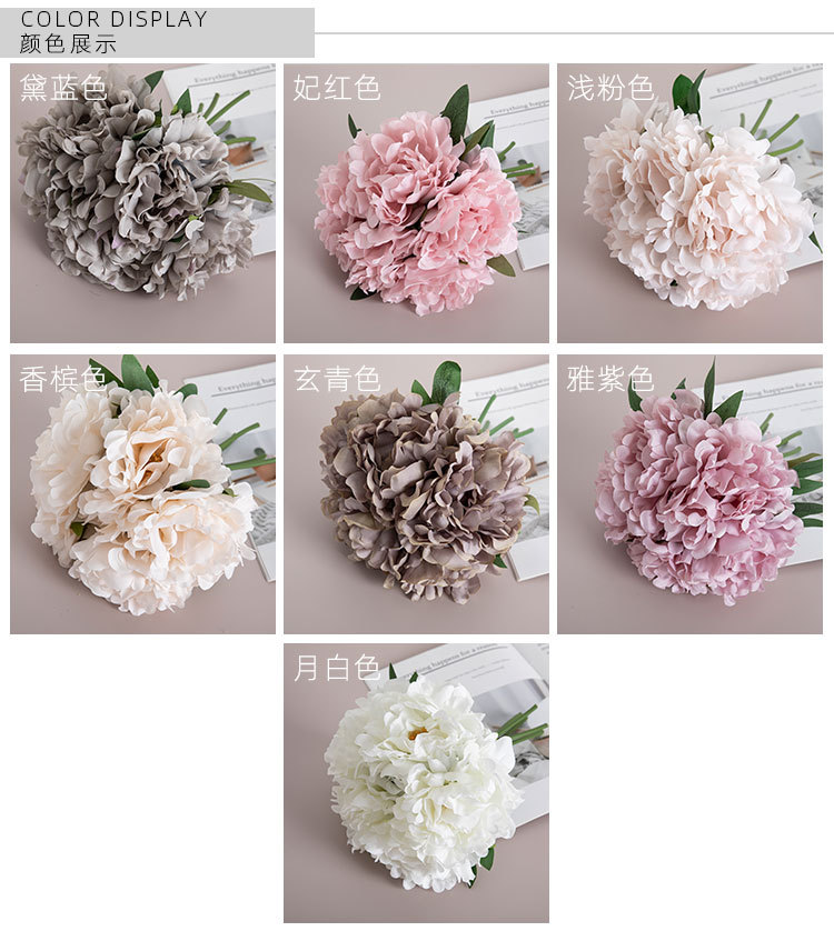 Manufacturer recommends Irene Peony wedding bouquet artificial flowers wholesale home decoration craft plants MW11221 pic 10