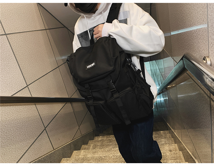 2022新款书包初高中大学生书包工装韩版简约大容量双肩背包详情7