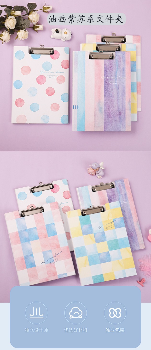 新款卡通A4板夹文件夹学生考试垫板资料ins高颜值文件夹办公文具详情1
