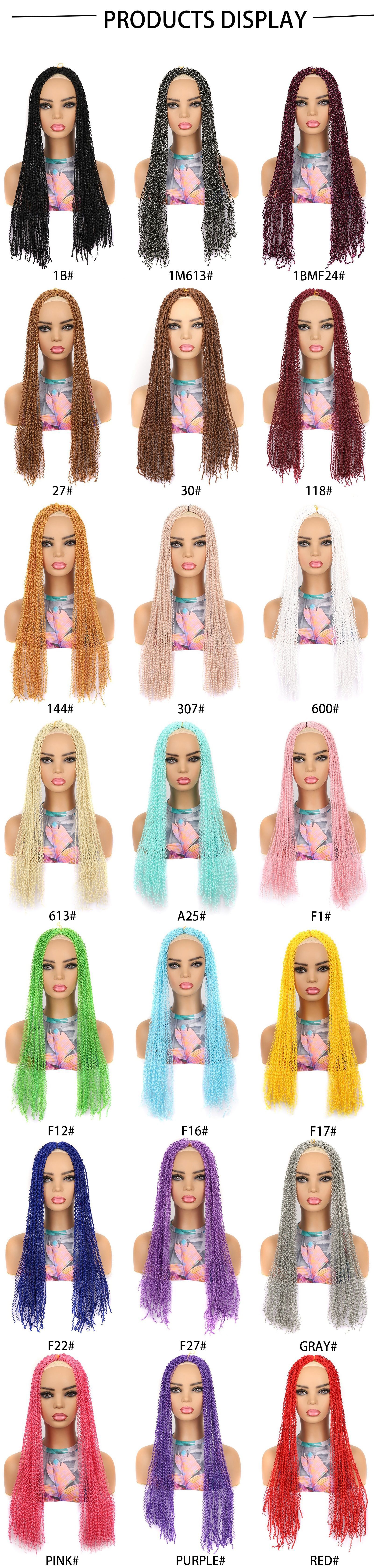 Synthetic fiber braids, colorful dirty braids, zizi, colorful curved fine three-strand braids, slender three-strand braids, dirty braids, crochet hair pic 6