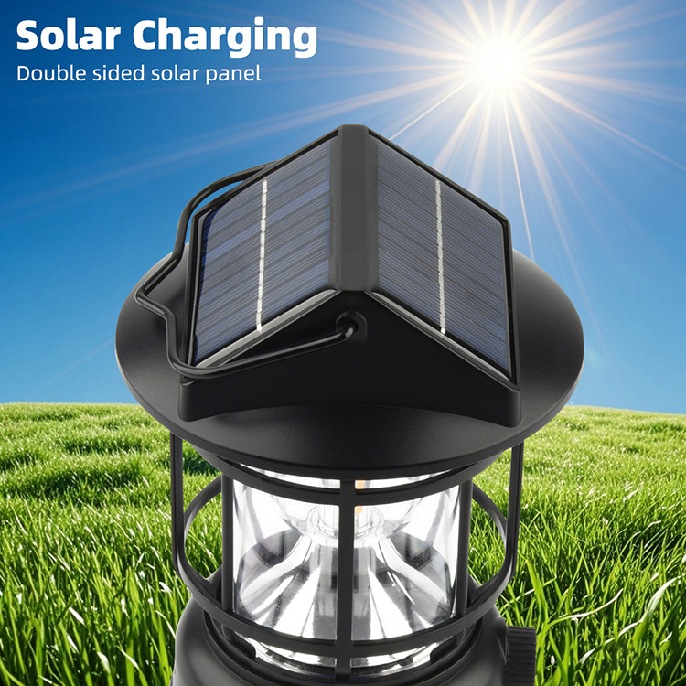 The solar-powered portable camping lamp can be charged by solar energy pic 2