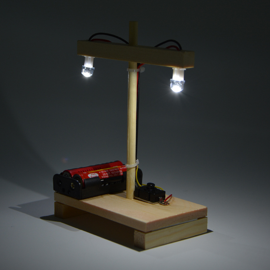 Double-head street lamp technology small creation diy street lamp Experimental toy small invention pic 6