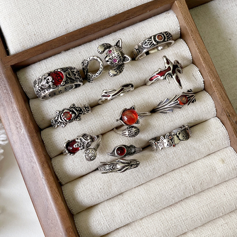 10101010ZHIYUN 不掉色轻奢高级感锆石跨境饰品夸张嘻哈开口925纯银戒指女详情12