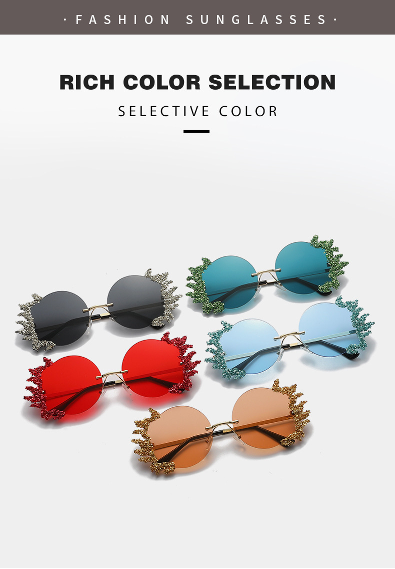 2023欧美大框架镶钻墨镜跨境潮流水晶钻石太阳眼镜户外防晒显瘦女详情5