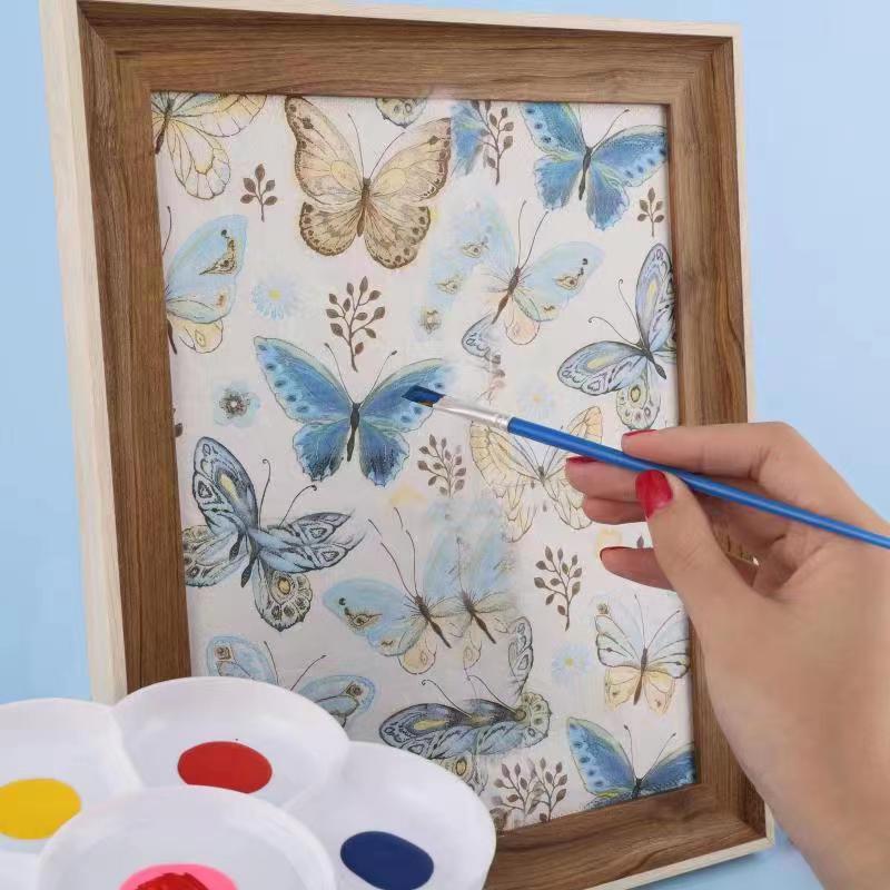 新款水粉油画笔 尼龙毛培训班儿童绘画笔平头斜头颜料油画笔套装详情7