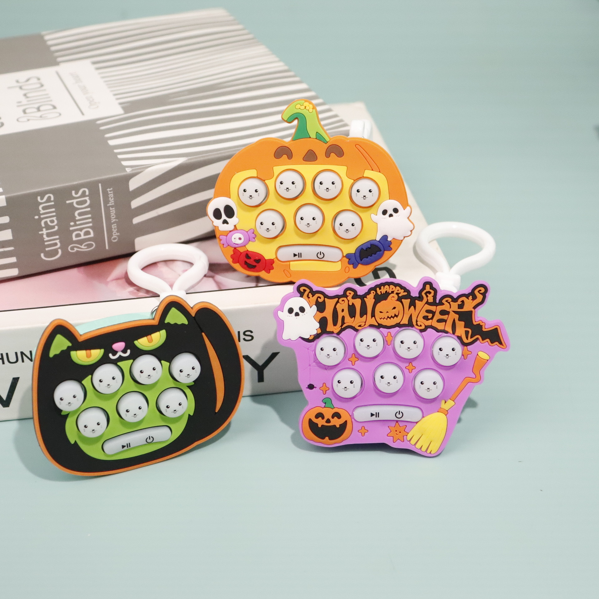 圣诞打地鼠万圣节掌上游戏机儿童速推机解压益智玩具钥匙扣挂件槐兴4455详情22