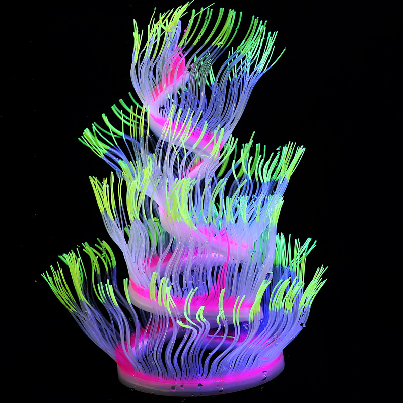 Aquarium fish tank landscape decoration silicone artificial plant soft coral landscape sea anemone 100cm long pic 24