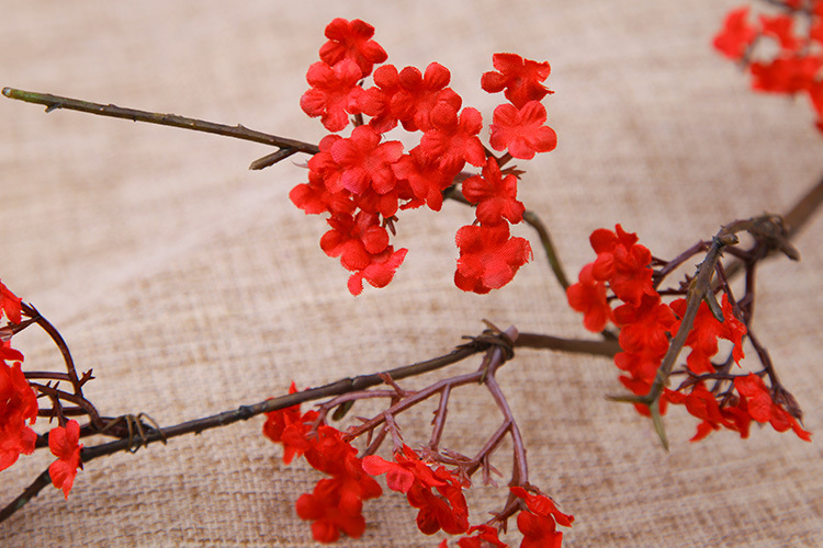 Zen-themed faux cherry blossom vine branches for home decoration, realistic small floral dry branches, tea room artificial flower ornaments, and simple flower arrangements pic 18