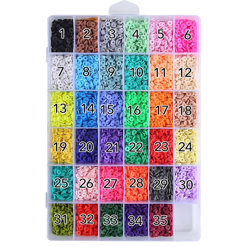 Cross-border new product: 6mm soft ceramic bead 24-compartment box set of colored round pieces Bohemian-style jewelry bracelet DIY accessories pic 23