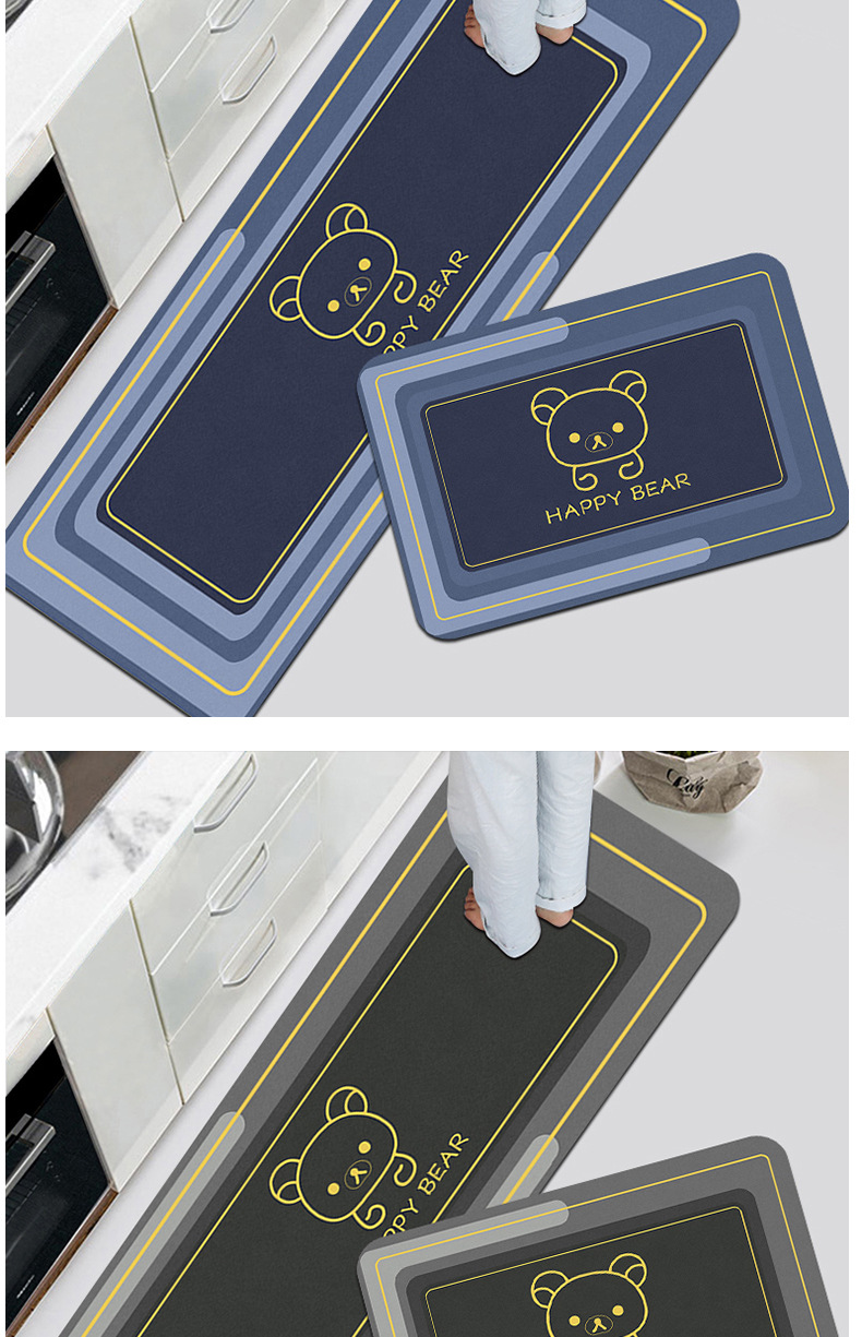 Morandi kitchen floor MATS can be wiped, absorb water and oil. Diatom mud floor MATS are household MATS that do not slip. Diatom mud floor MATS pic 14
