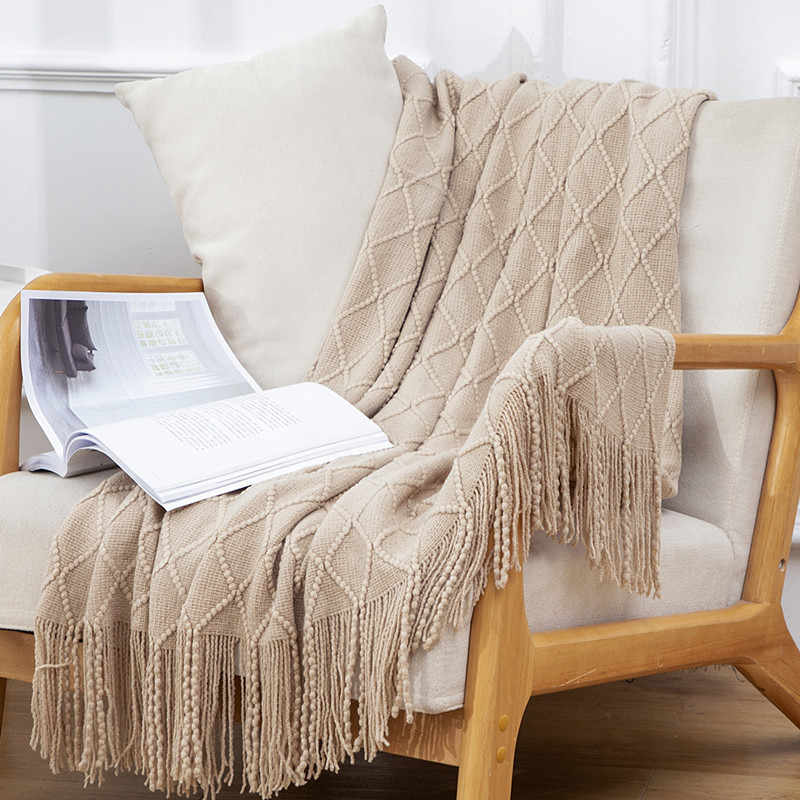 Blanket, sofa blanket, office leisure nap, air-conditioned nap blanket, bed end blanket, knitted blanket, small woolen blanket pic 13