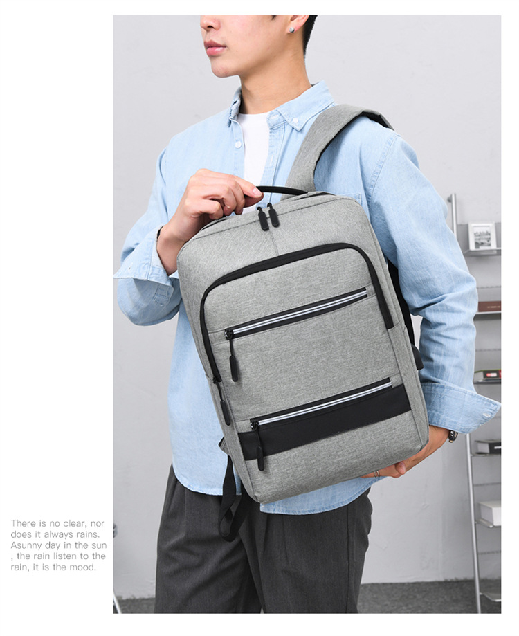 男女可做LOGO电脑双肩包初高中学生书包户外通勤旅行商务背包详情23