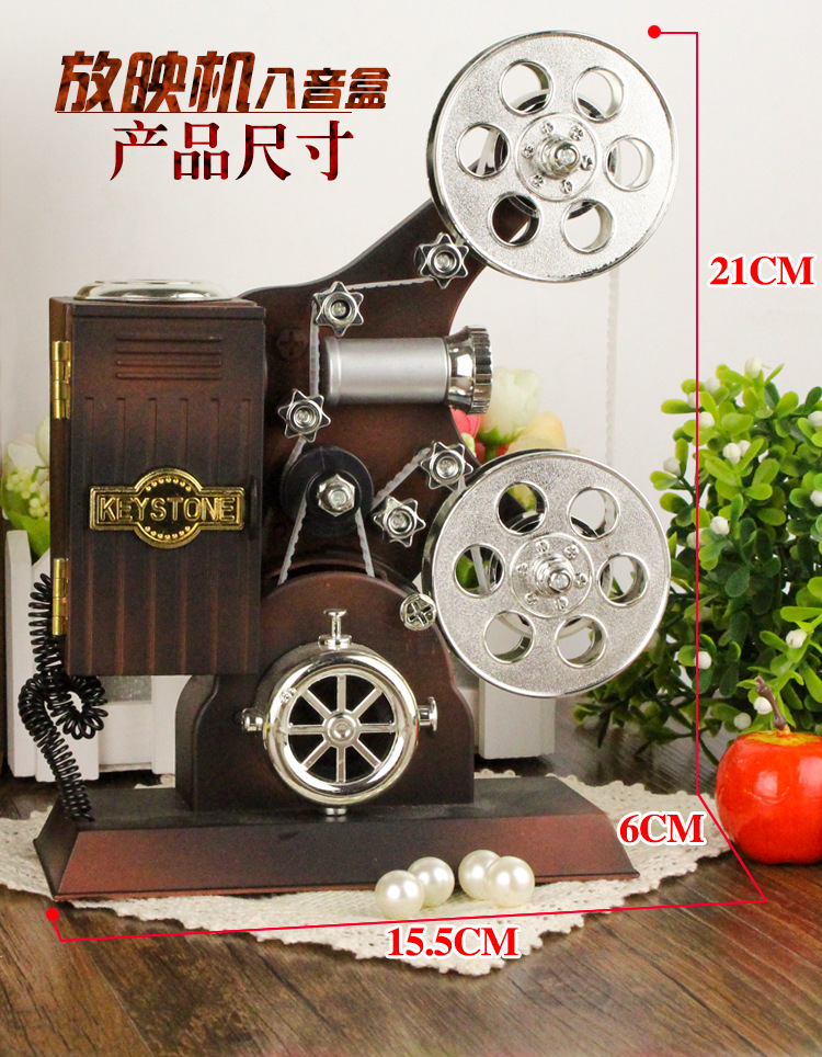 Retro japonés cine proyector caja de música rosa chica corazón regalo decoración del hogar cafetería posando al por mayor pic 3