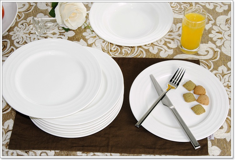 双线平盘饭盘深汤盘烩饭盘碟意粉盘圆形西餐牛扒盘子可加logo详情5