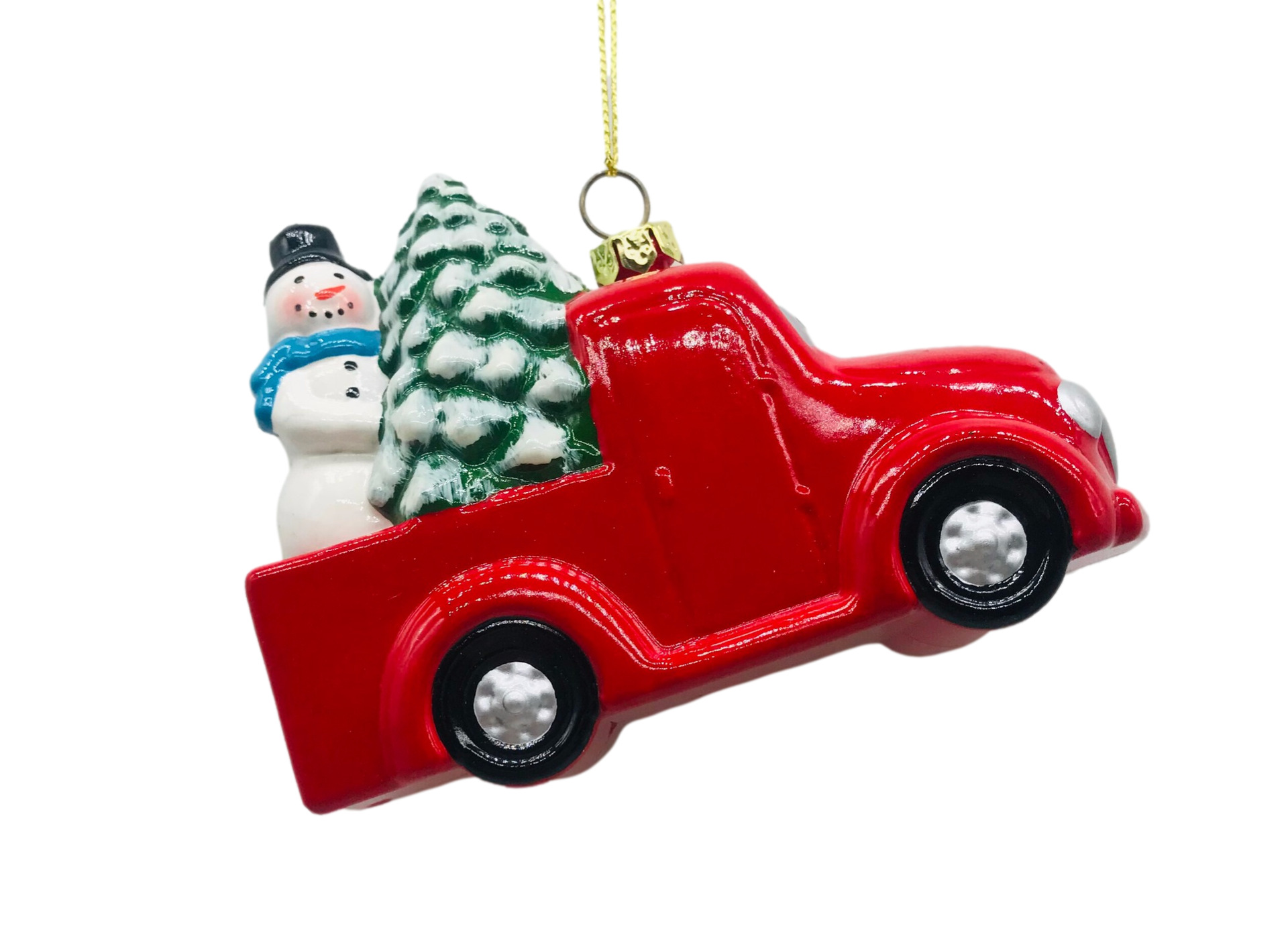 皮卡车圣诞装饰商场活动批发挂件吊饰truck with a snowman and a详情3