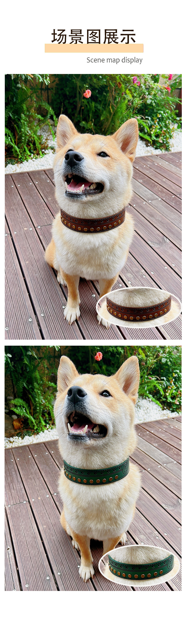 Factory direct sales of Feimas pet European and American dog head logo dog collars, medium and large-sized dog travel anti-getting lost scarves pic 13