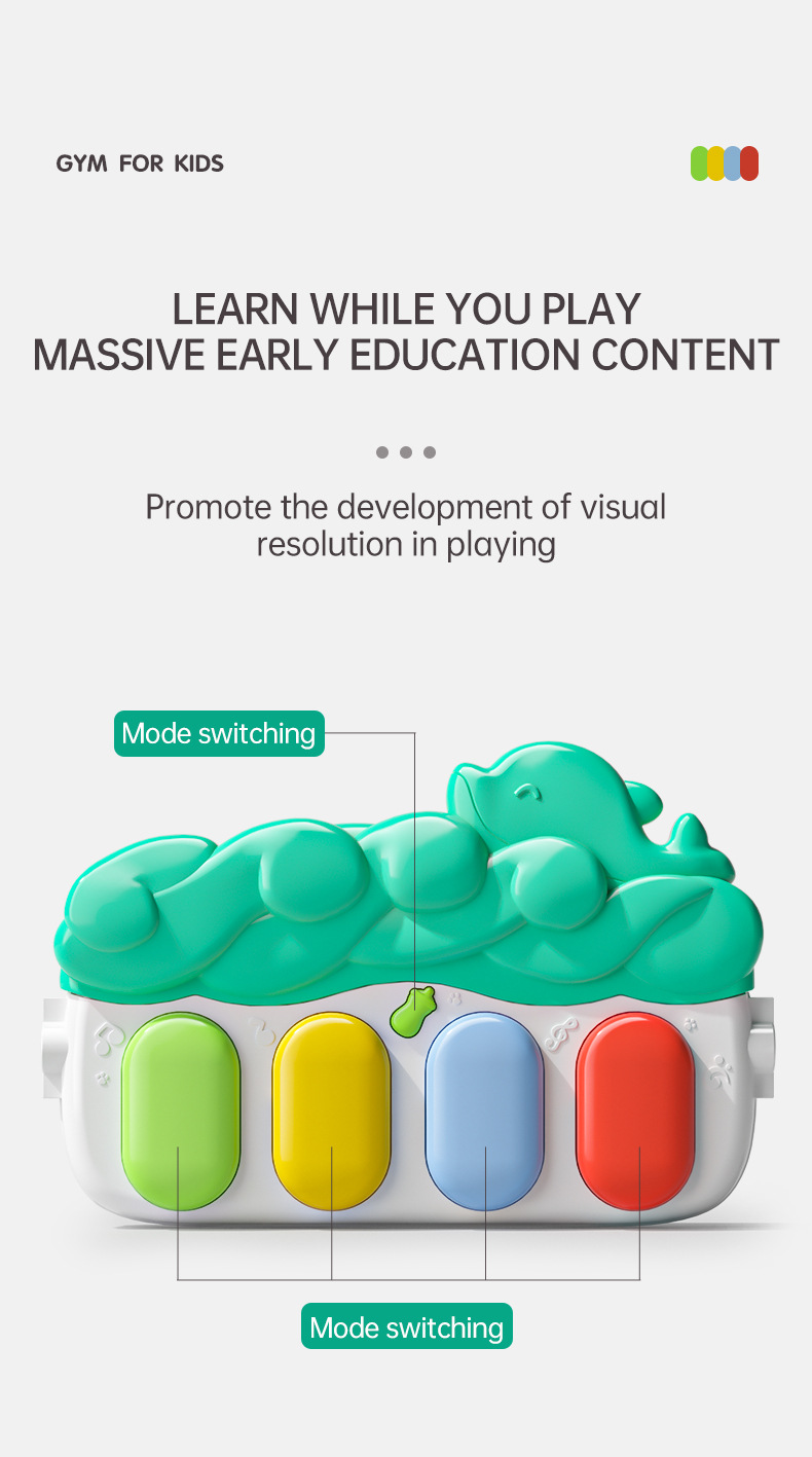 跨境热销婴儿脚踏琴玩具宝宝多功能音乐健身架爬行垫新生儿游戏垫详情4