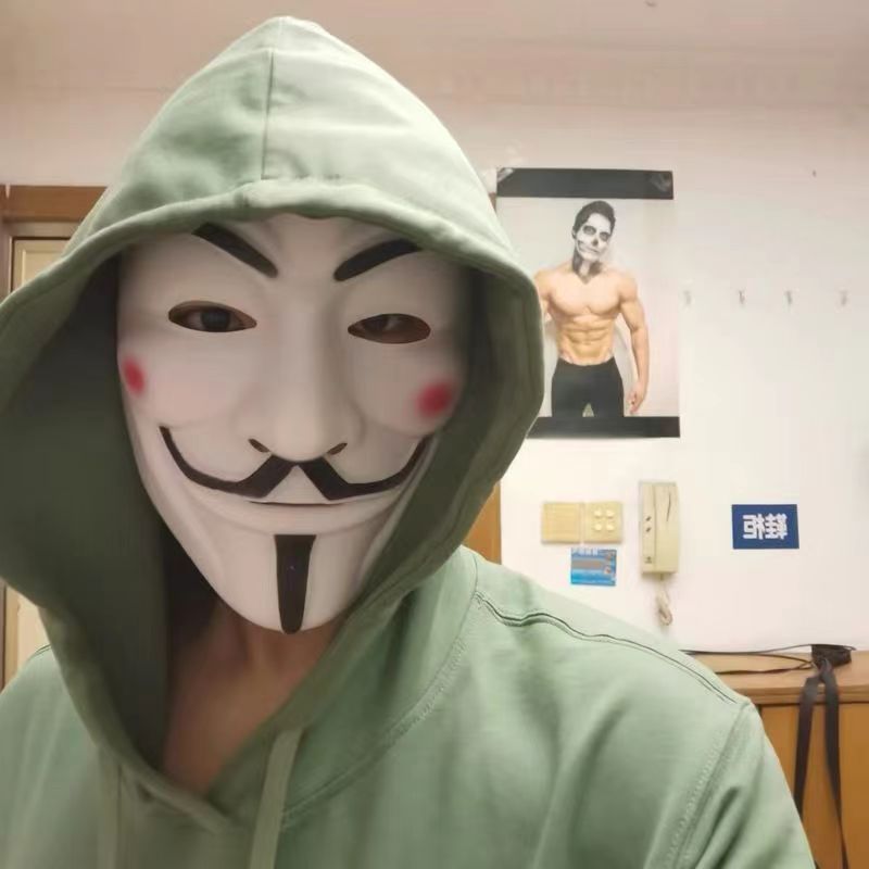 万圣节v字仇杀队面具男全脸化妆舞会黑客怪客成人鬼步舞假面死神详情10