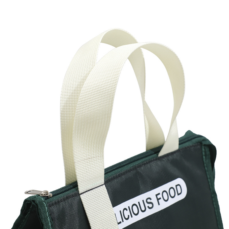 Long woven tape triangular bag lunch box insulated bag pic 3
