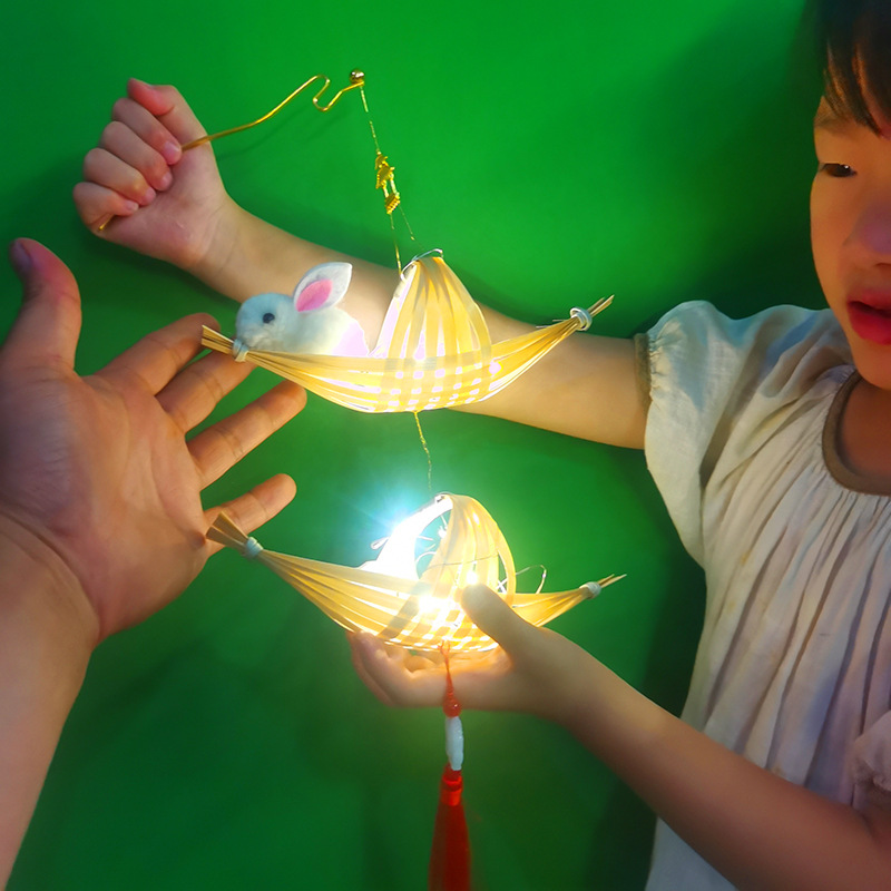 竹编兔子小灯笼中秋节儿童手提发光迷你灯笼DIY材料包手工制作灯详情22