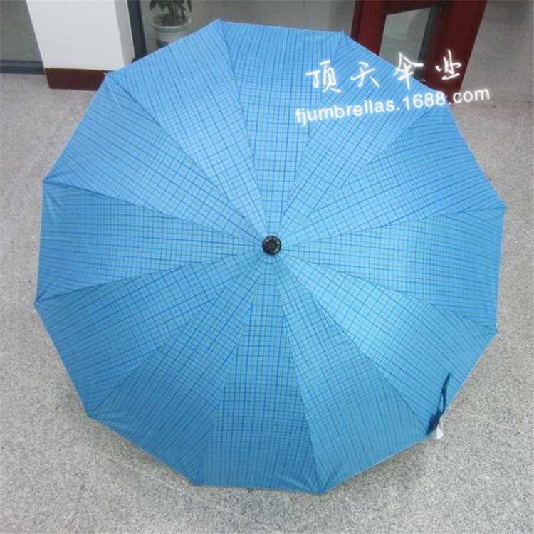 Customized 12K patterned Scottish checkered polka dot straight bone umbrellas for both domestic and foreign trade, Fujian Jinjiang umbrellas pic 13