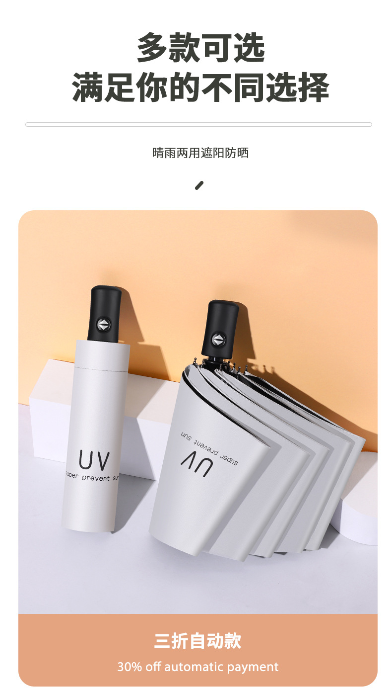 Bulk wholesale of fully automatic umbrellas, all-weather and all-weather sunshades, folding sun protection umbrellas, LOGO gifts, advertising umbrellas pic 12