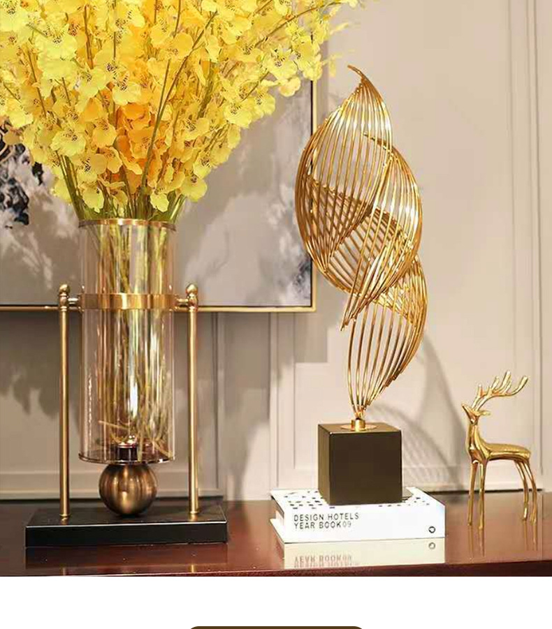 Customized creative TV cabinet ornaments, modern living room entrance metal ornaments, home decorations, and light luxury displays pic 4