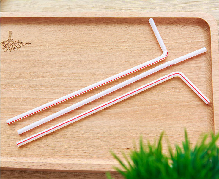 Disposable colored elbow plastic 100-piece straws that can be bent and lengthened for juice drinks, milk tea and soy milk pic 6