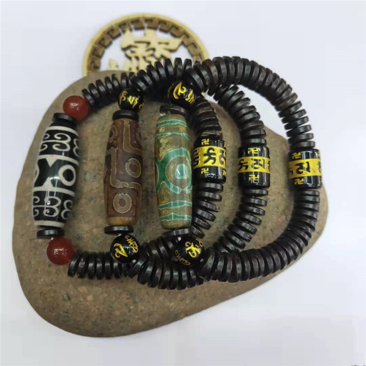 Guangshun Jewelry Coconut Shell Sky Pearl Agate Bracelet Wholesale Tibetan-style Nine-eye Sky Pearl Fortune Bracelet Factory Direct Sales pic 2