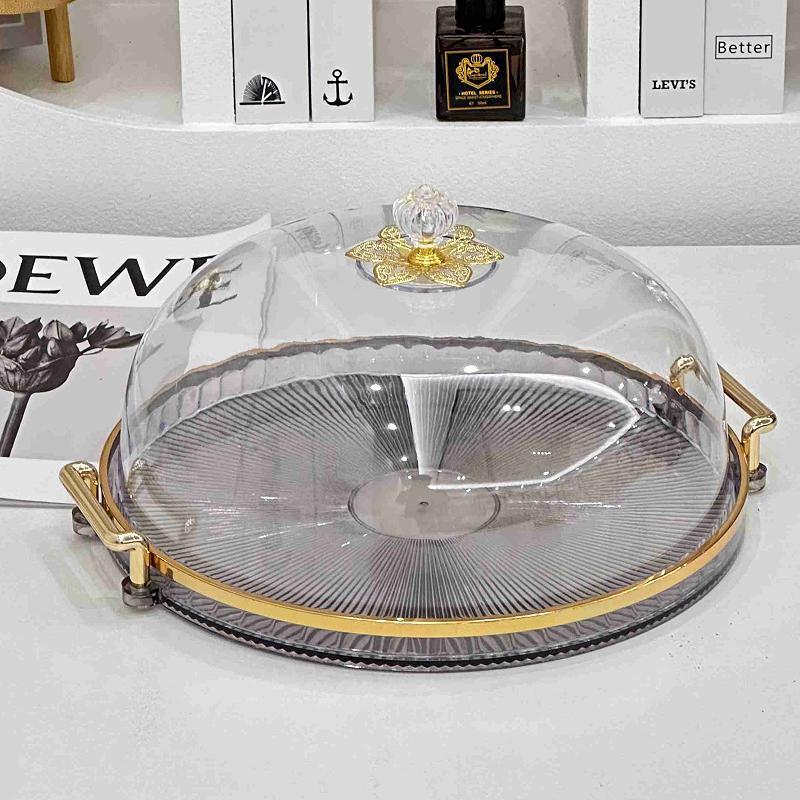 35蛋糕托盘家面包水果试吃盘带盖子透明塑料罩甜品盘蛋糕展示托盘详情4