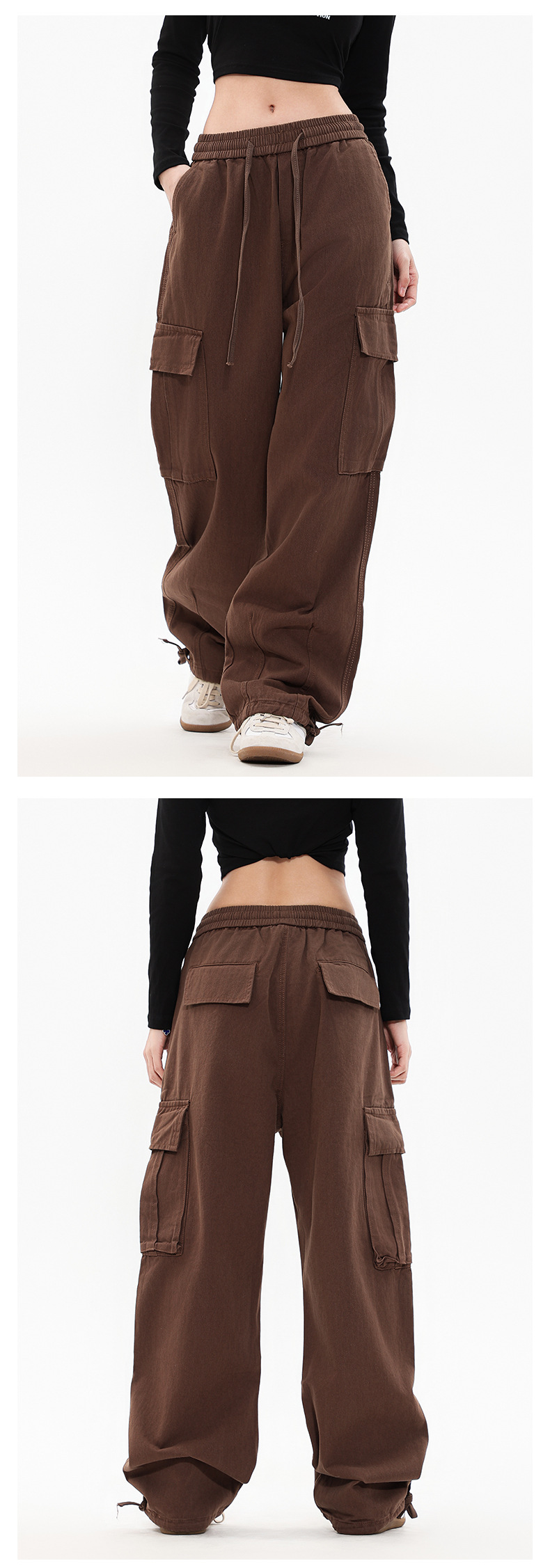 OREETA丨vintage直筒工装裤女可调节日系工装裤潮牌阔腿工装裤男详情23