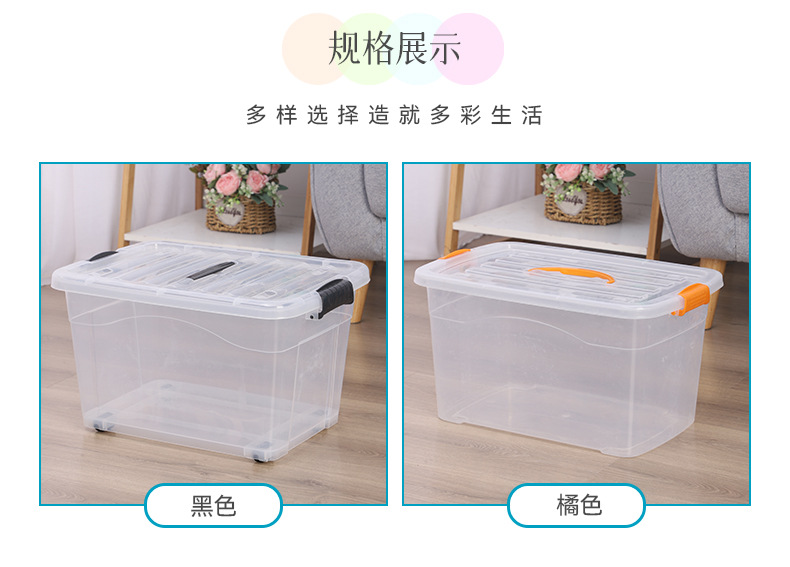 批发透明防摔手提带盖清洁桌面收纳盒子箱子整理箱收纳箱详情7