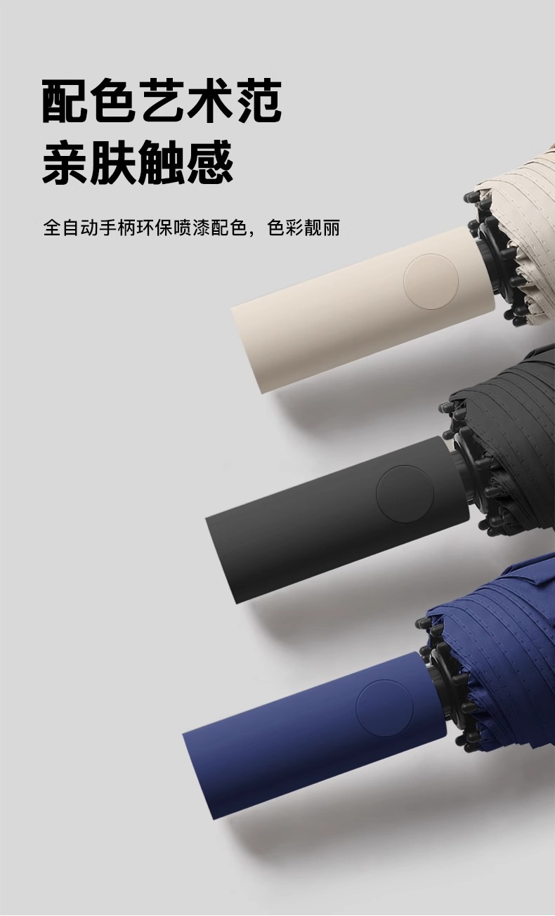 Customized all-weather folding automatic umbrellas, double large windproof umbrellas wholesale, black rubber sun protection and sunshade all-weather umbrellas pic 14