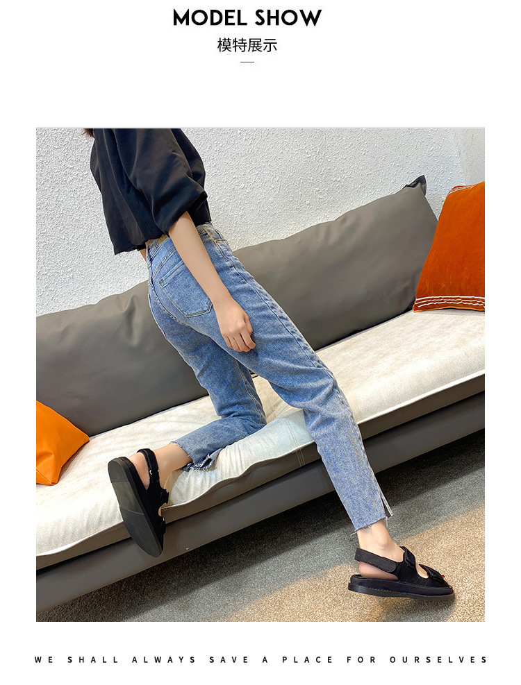 2024夏季新款小香风魔术贴厚底休闲运动凉鞋百搭平底沙滩罗马女鞋详情5